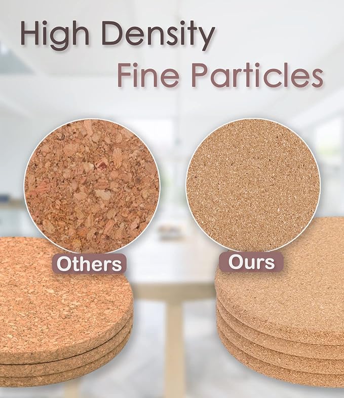 Cork Trivets for Hot Dishes, Hot Pots and Pans, 8 Inch 4 Pcs | High Density - Image 4