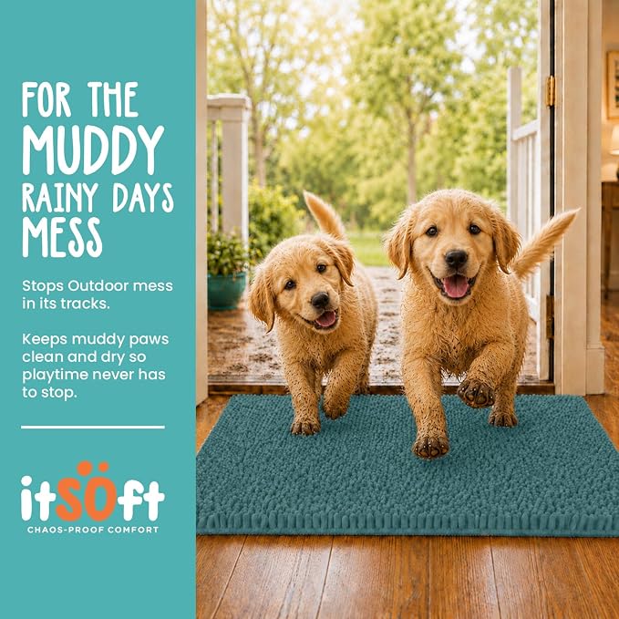 Dog Rugs for Muddy Paws 25x18 | Cleaner Mud Free Floors | Muddy Dogs Mats for - Image 2