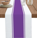 Purple Table Runners 120 inches Long, Modern Stripes Table Runner Farmhouse by Futuregrace