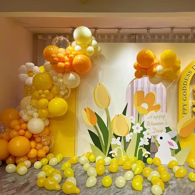 140pcs Yellow Round Balloons Different Sizes 18 12 10 5 Inch Latex Balloons for Arch Decoration Party Balloon Kit for Graduation Birthday Party Wedding Balloon Baby Shower Decoration