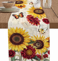 Sunflower Farmhouse Table Runners 48 Inches Long, Spring Summer Retro Table by Unknown