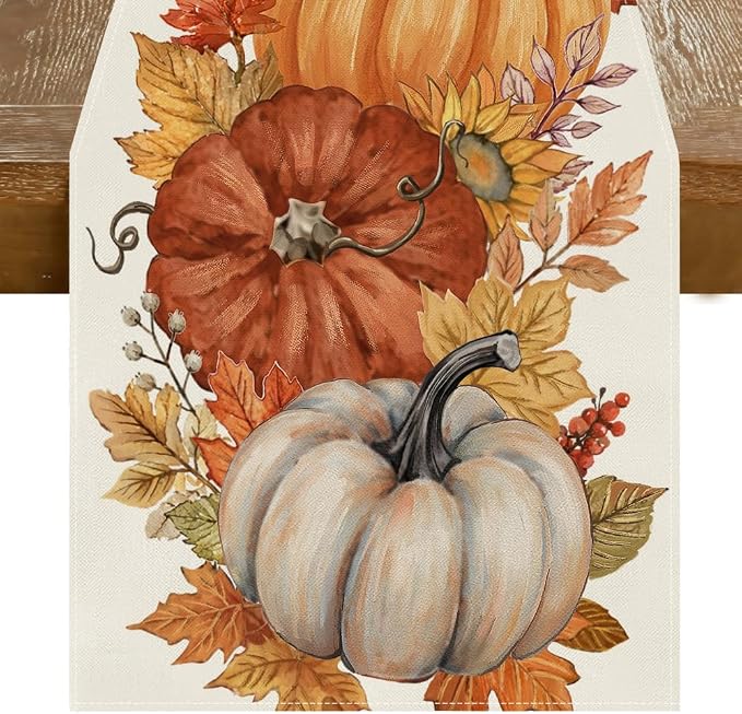 RABUSOFA Fall Table Runner 13x60 Inch Fall Decorations by RABUSOFA