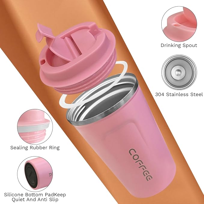 SPLMIFA Travel coffee mugs leak-proof, reusable coffee cups - Image 3