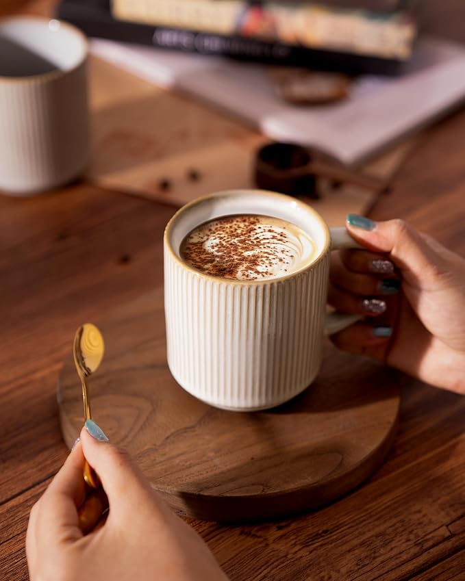 famiware Coffee Mug Set for 8, Star 12 oz Catering Mugs Cup Set - Image 4
