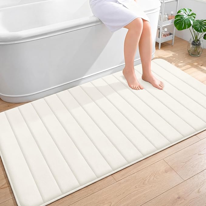 OLANLY Memory Foam Bath Mat 59x35, Super Soft Absorbent Bathroom Rugs, Quick Dry by OLANLY