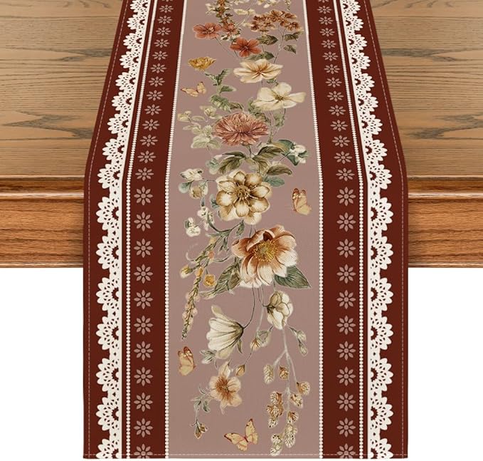Artoid Mode 210 GSM Fall Table Runner 13x72 Inch Home Party Decor | Brown by ArtoidMode