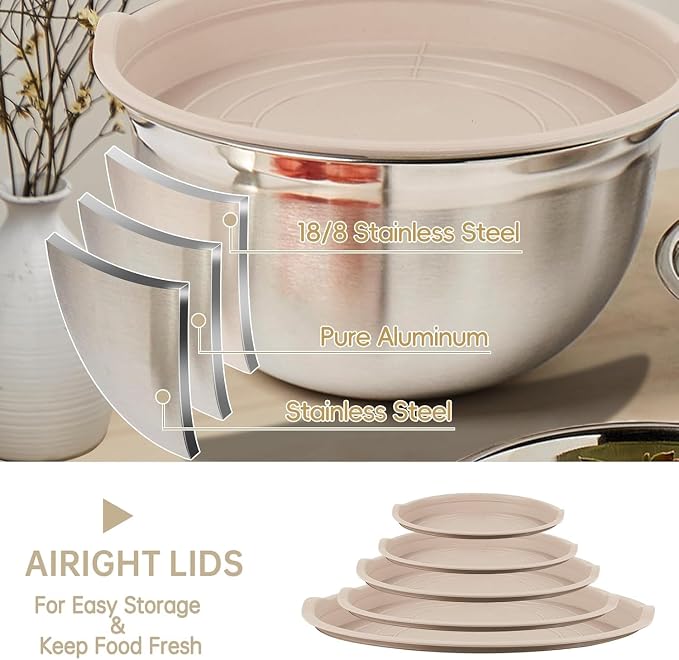 WEPSEN Mixing Bowls Set, Measuring Cups and Spoons - Image 5