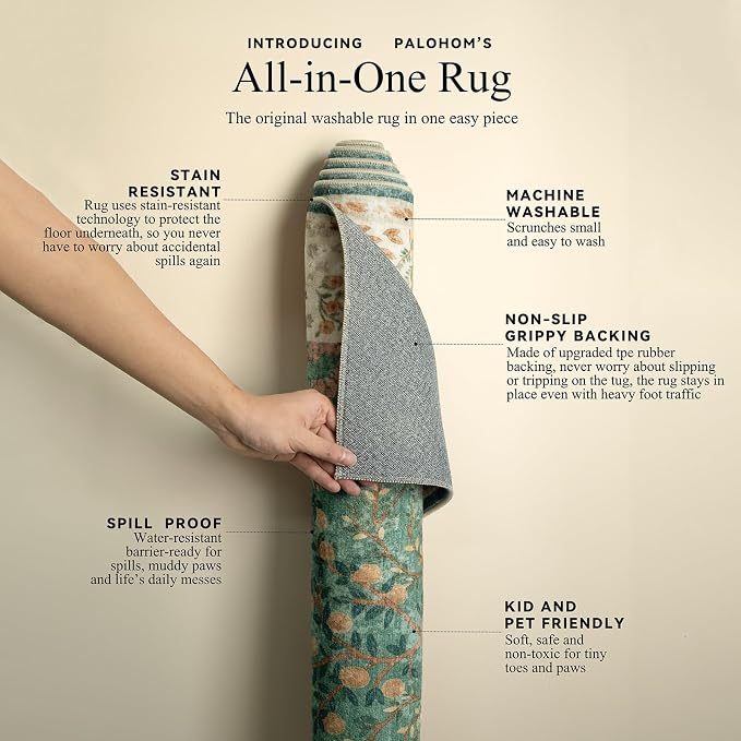 Washable Area Rugs for Living Room: 6x9 Bedroom Rug Stain Resistant Non Slip - Image 4