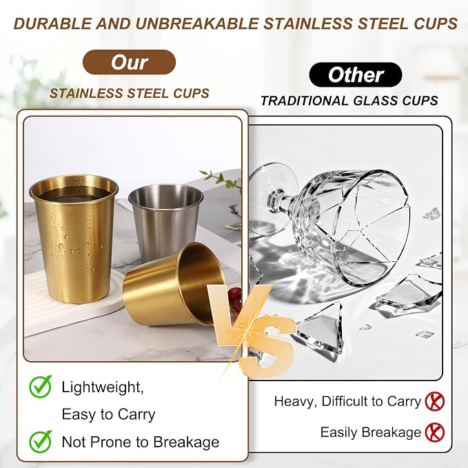 uxcell 2 Pcs Stainless Steel Cups, 10oz/300ml Metal Cups Double Wall Tumbler - Image 7