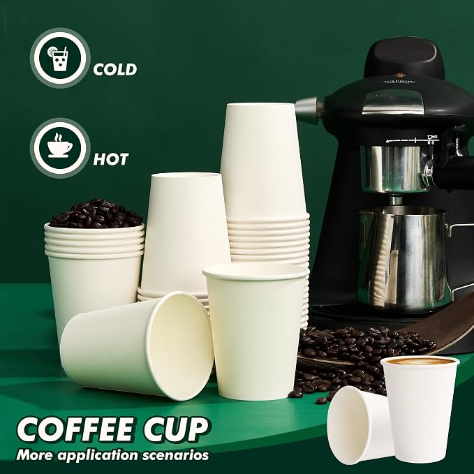 12 oz Paper Coffee Cups, 300 Pack, Hot Coffee Cup, To Go Cups, - Image 7