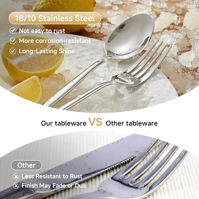 4-Piece Salad Fork Set, 18/10 Stainless Steel Dessert Forks | Mirror Polished - Image 5