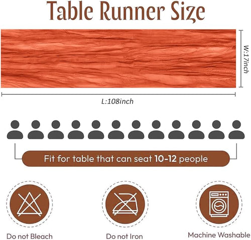 25 Pack Orange Cheesecloth Table Runner 17 x 108 Inch Gauze Table Runner Fabric - Image 2