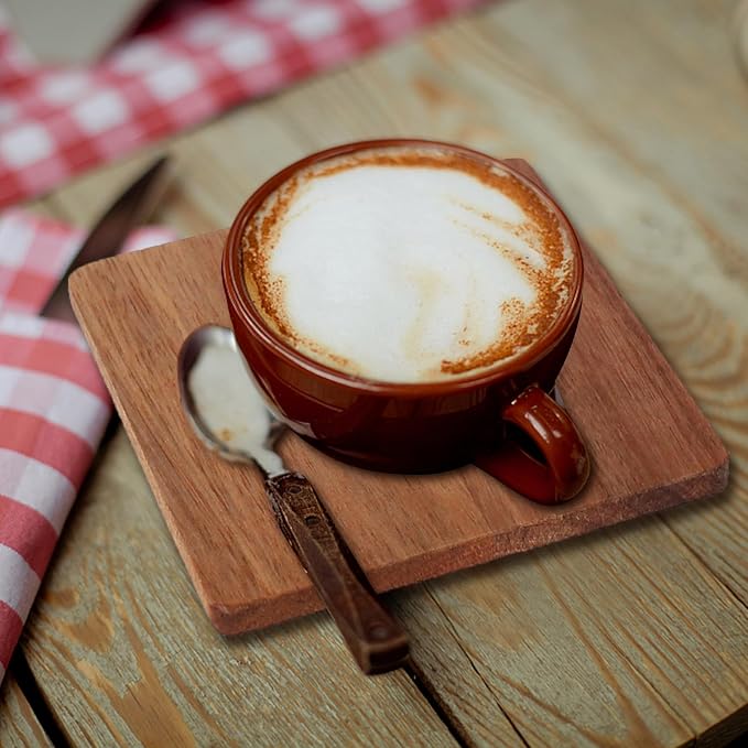 32 Pieces Unfinished Wood Coasters, 4 Inch Square Acacia Wooden Coasters - Image 5