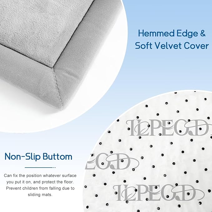 Baby Play Mat for Floor Tummy Time Mat Nursery Rug Muscle Mat Area Rug Playroom Rug Tatami Mat 79"x118" Memory Foam 1.3" Thick Crawling Mat for Babies,Toddlers, Infants, Kids(Light Gray)