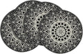 Artoid Mode Black Mandala Round Placemats Set of 4, 14 Inch Seasonal Spring by ArtoidMode