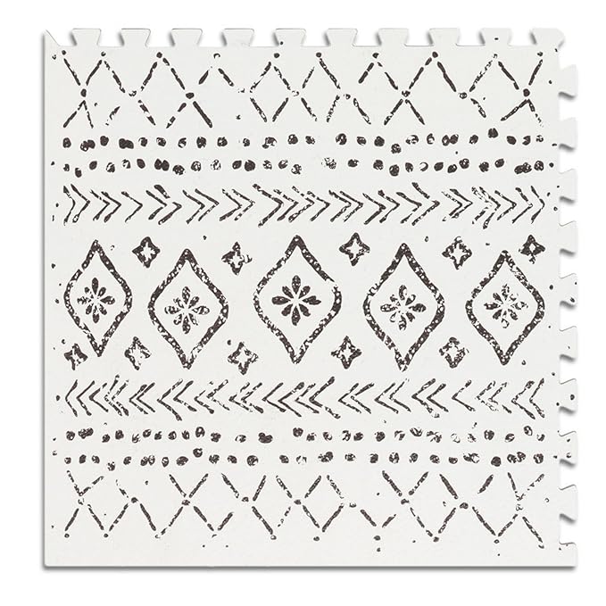 Lillefolk Baby Play Mat for Floor – 6x6ft Boho | Soft Non Toxic Premium EVA Foam Tiles for Tummy Time, Crawling & Playroom – Waterproof Interlocking Floor Mat for Babies & Toddlers (9 Tiles)
