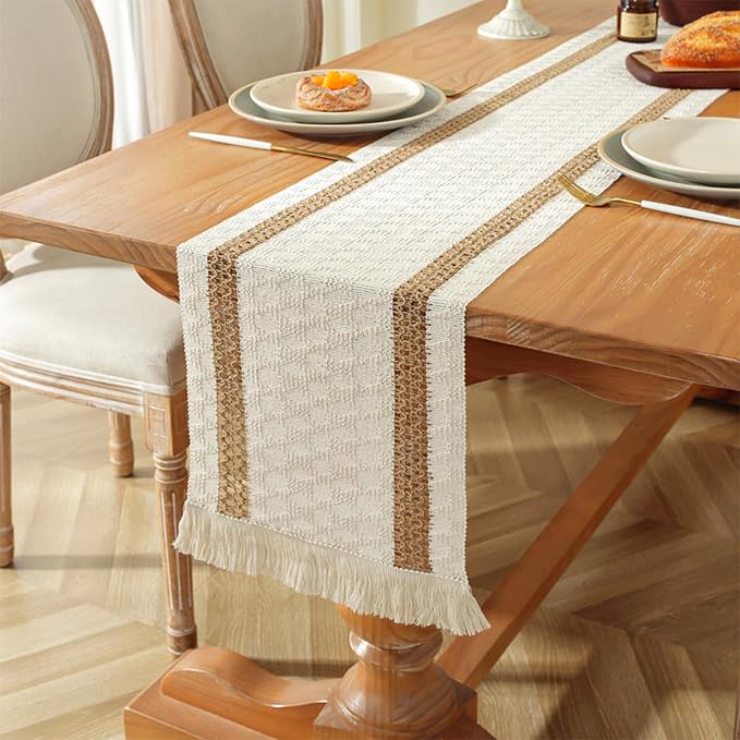 Boho Table Runner for Home Decor 144 Inches Long Farmhouse Macrame Table Runner - Image 4