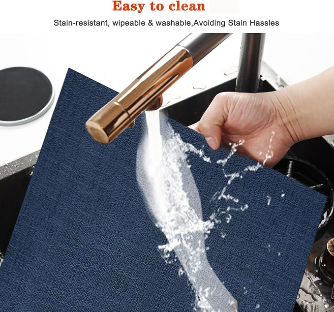 Placemats Set of 6, Vinyl PVC Heat Resistant Washable Placemats Set, Non Slip - Image 5