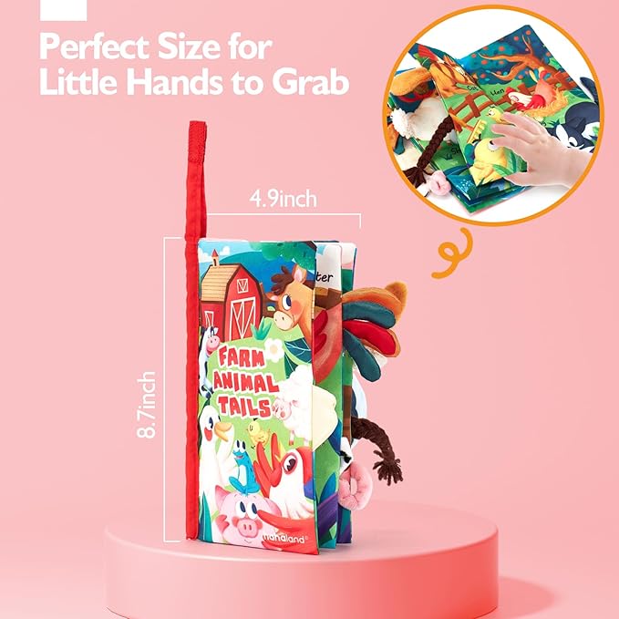 hahaland Baby Books 0-6 Months,Infant Tummy Time Toy High Contrast Sensory Toys 6 to 12 Months Touch Feel Book Baby Gifts for Boy Girl 0-3 Month Book Early Learning Toy (Single Book)