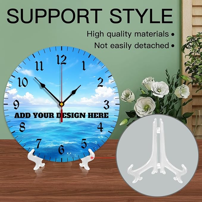 Generic Custom Wall Clock Personalized Clocks with Photo Text Logo Silent Non Ticking Round Decoration for Kitchen Wedding Friend Family Lover, 10inch-25cm