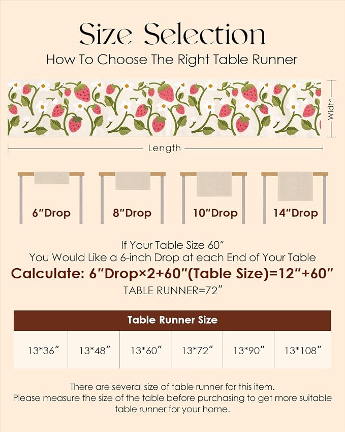 Canvas Embroidered Narrow 13"x 90" Table Runner, Rustic texture, Machine - Image 6