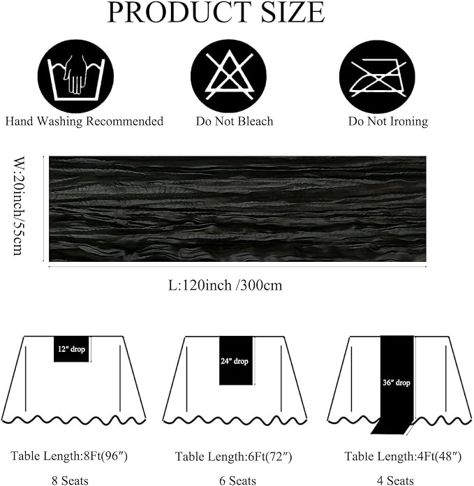 20Pack Black Cheesecloth Table Runner 20 x 120 inch Gauze Table Runner | - Image 3