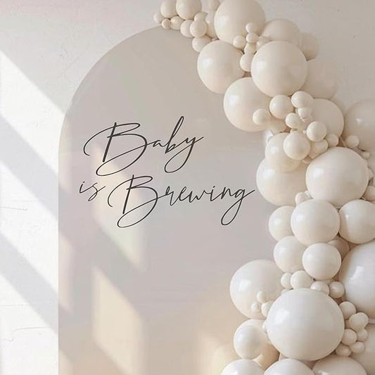 Baby is Brewing Wall Decal - Baby Shower/Gender Reveal/Birthday Party Decoration Supplies Wall Stickers,Beer Brewing Theme Stickers, Brewing Sign Balloon Arch Backdrop and Party Backdrop Decals