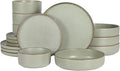 Gibson Elite Gelston Stoneware Matte Reactive Glaze 16 Piece Plates and Bowl by GibsonHomewares