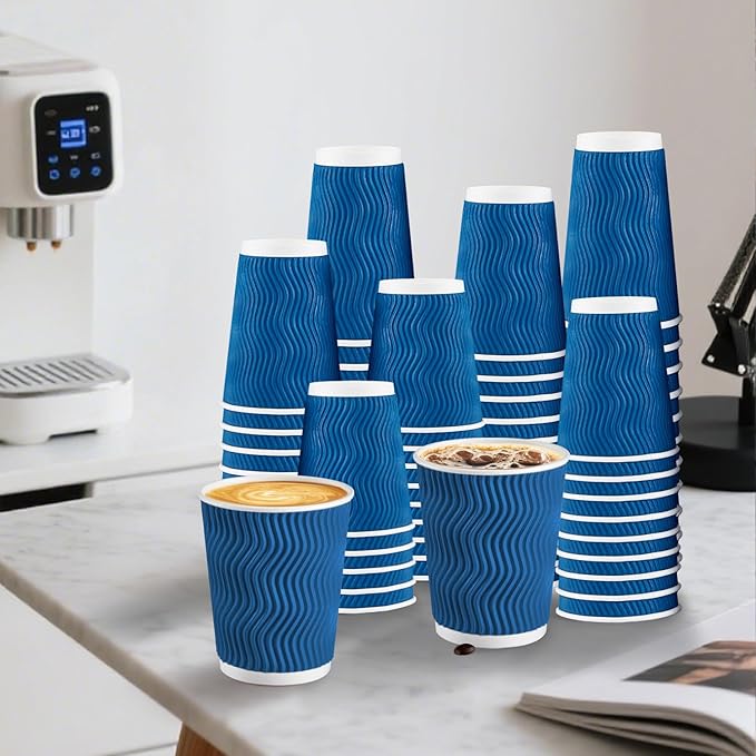 Lamosi 4 Pack 8oz Ripple Disposable Insulated Cups - Image 6
