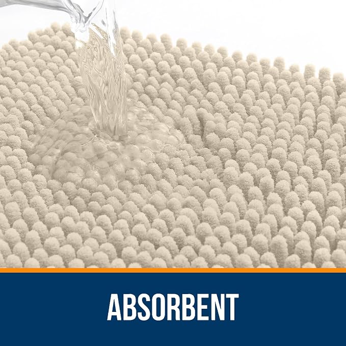 OLANLY Bathroom Rugs 36x24, Extra Soft Absorbent Chenille Bath Rugs, Rubber - Image 5