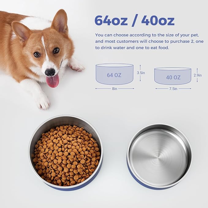 WENBOKMIN Dog Bowl, Stainless Steel Dog Food and Water Bowl - Image 2