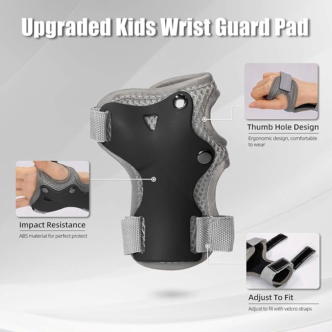 Kids Bike Helmet and Pads Set for Ages 2–14, CPSC Certified Adjustable Helmet with Knee Elbow Wrist Guards, for Skateboard, Scooter, Skating, Rollerblading, Multi-Sport Protective Gear