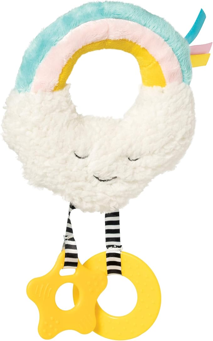 Manhattan Toy Cherry Blossom Days Cloud Baby Circle Rattle with Crinkle Paper and Teethers