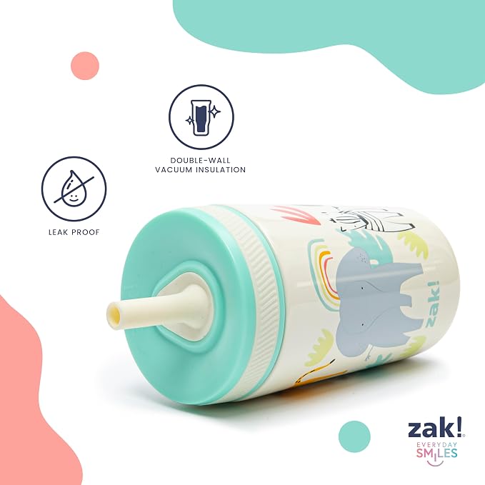 Zak Designs Spaceships Kelso 12oz Stainless Steel Leak-Proof Toddler Cup - Image 3