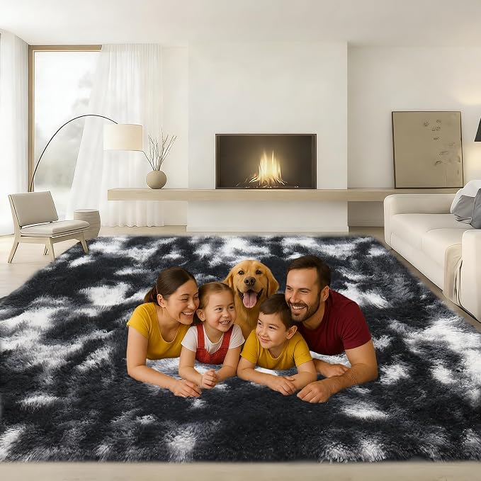 6x9 Rugs for Living Room, Rugs for Bedroom, Plush Fluffy Carpet, Non-Slip - Image 3