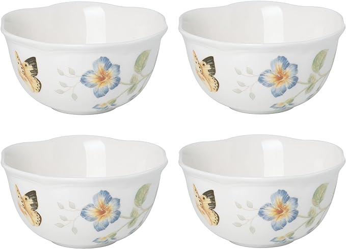 Lenox Butterfly Meadow Porcelain 4-Piece Dessert Bowl Set by Lenox
