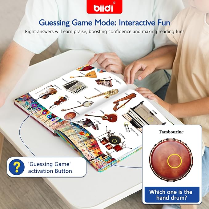 Interactive Sound Book for Kids Children,English Words Talking Book Activity for Toddler Age 3-5,Educational Learning Travel Toys for Boys Girls Birthday Gift 3 4 5 6 Year Old,Sensory Autism Toy