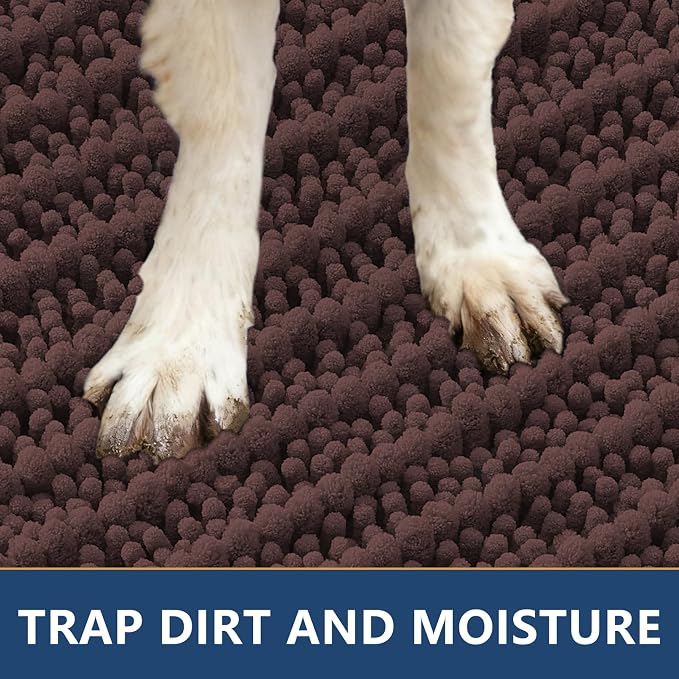 Smiry Dog Door Mat for Muddy Paws 71x46, Absorbent Dirt Trapper, Non-Slip - Image 4