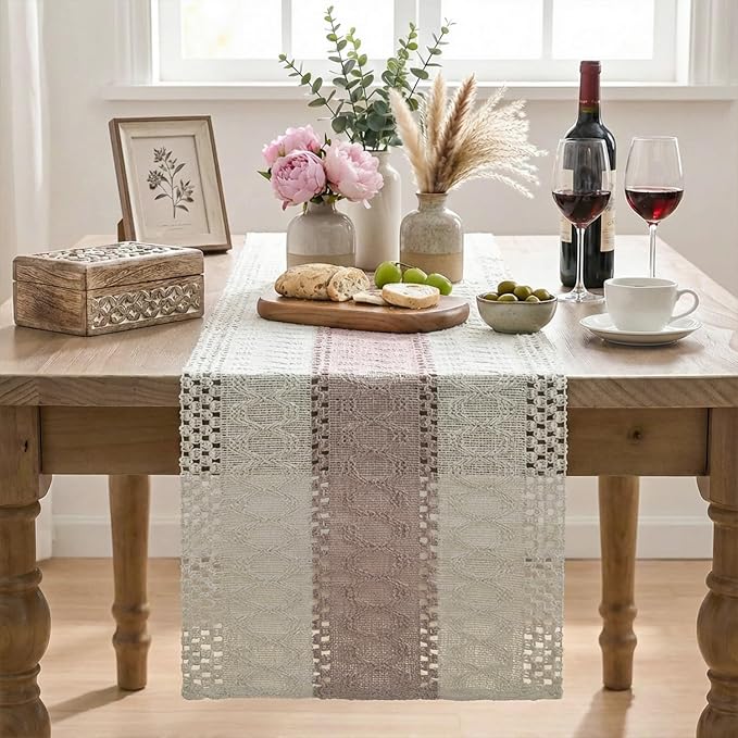 Artoid Mode Pink Farmhouse Rustic Table Runner 12x120 Inch | Seasonal Holiday - Image 2