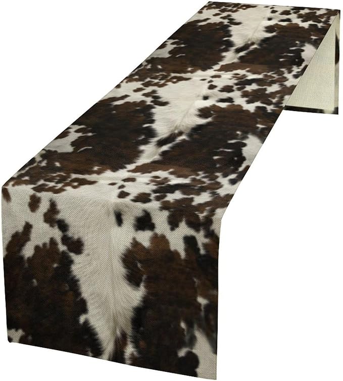 Cow Print Table Runner, 13x90 Inch by Yearn+Jear
