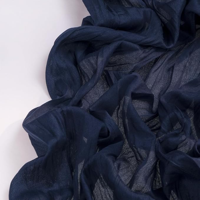 DeZerlor Navy Blue Cheesecloth Table Runners 4 Pack Christmas Runners | - Image 3