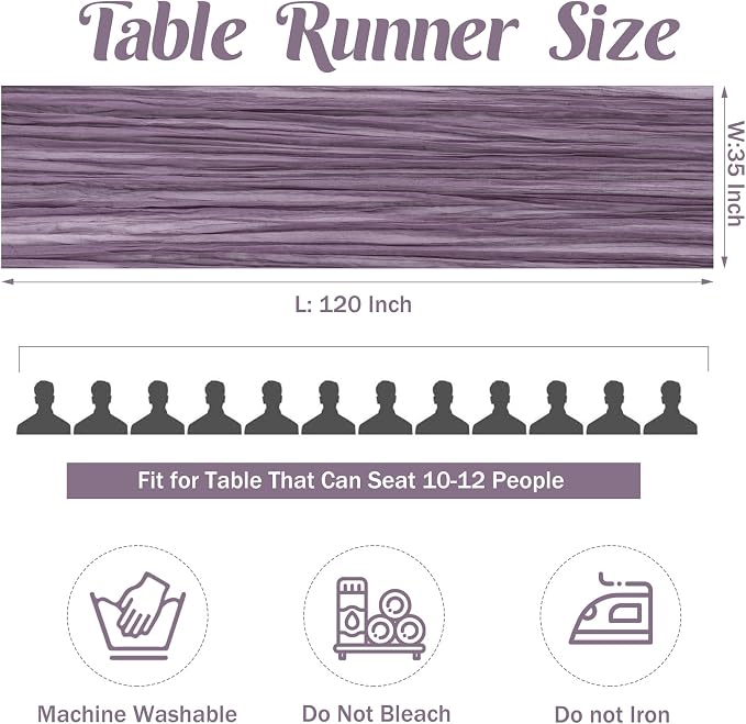 6 Pieces Grape 10FT Cheesecloth Table Runner Boho Gauze Fabric Table Runner - Image 4