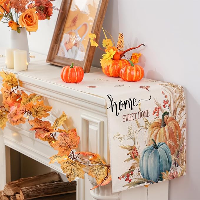 Siilues 220 GSM Fall Table Runner 13x36 Inch Home Party Decor | Watercolor - Image 3