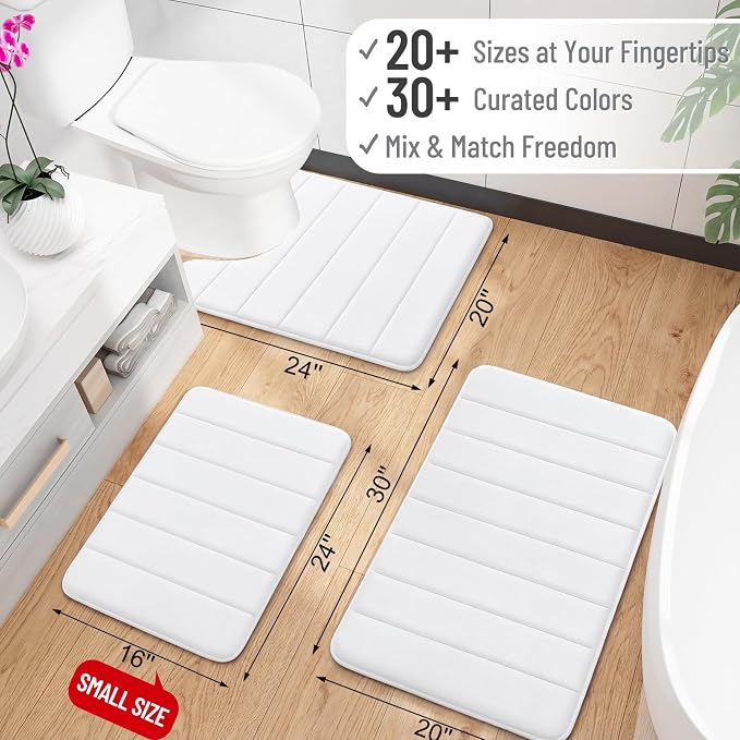 OLANLY Memory Foam Long Bathroom Rugs Runner 47x24, Super Soft Absorbent Bath - Image 2