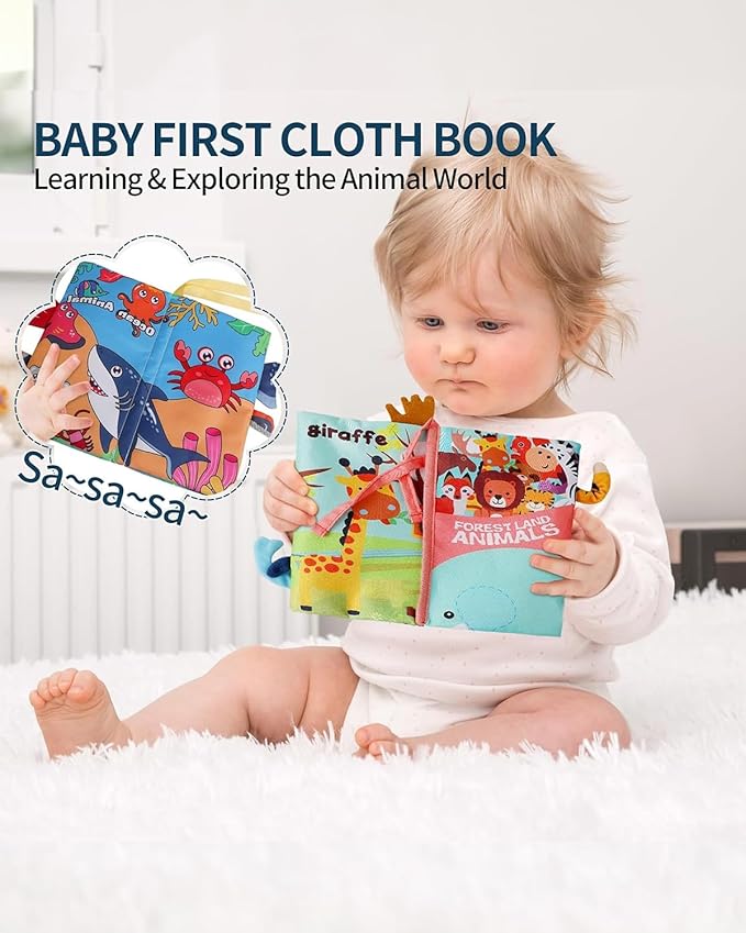 dearlomum Baby Play Mat Gym,Funny Play Piano Tummy Time Activity Mat with 5 Infant Sensory Toys & 2 Baby Book Toys, Boy & Girl Gifts for Newborn 0 to 3 6 9 12 Months(Blue)