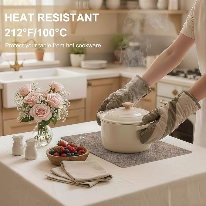 Faux Leather Heat Resistant Placemats 8 Packs, Waterproof Wipeable Dining PU - Image 3