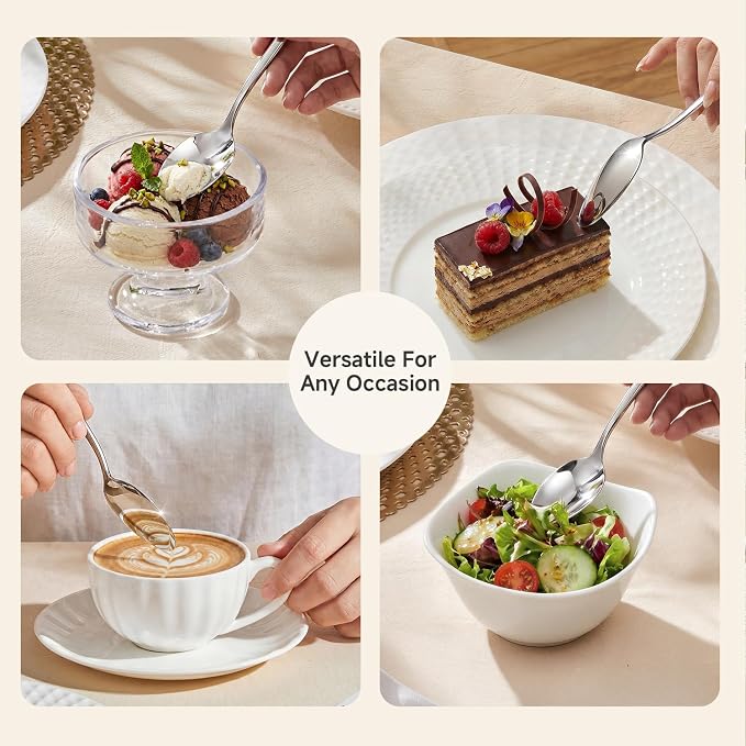 24-Piece Teaspoon Set, 18/10 Stainless Steel Dessert Spoons | Mirror Polished - Image 7