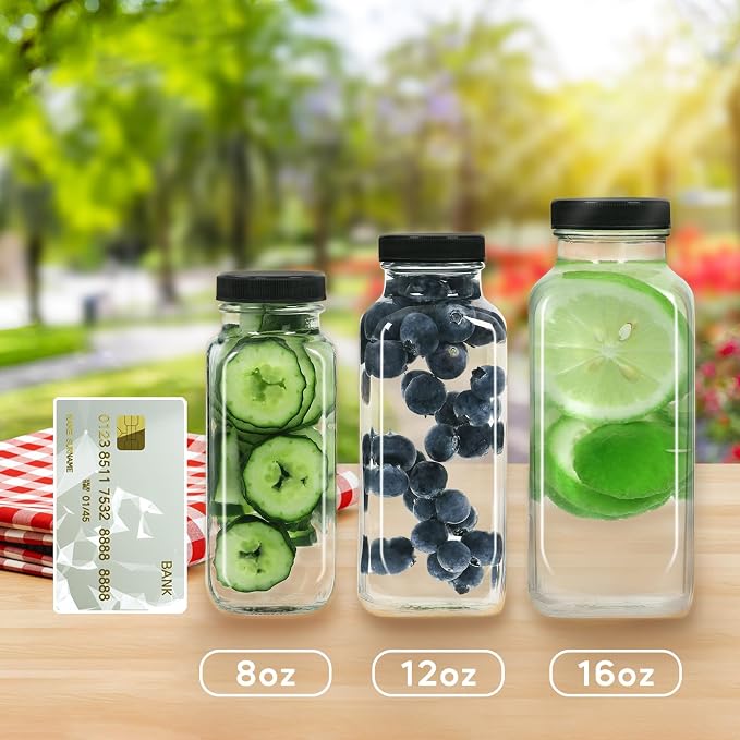 STARSIDE 16oz Glass Juice Bottles 12-Pack - Image 7