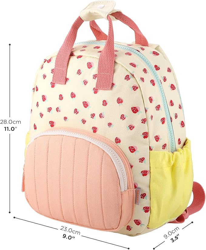 GAGAKU Toddler Backpack for Girls - Kids Mini Bag 2-6 years old Cartoon Breathable Comfortable Preschool Daypack for School Travel - Pink Strawberry