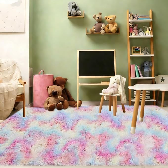 5x7 Plush Fluffy Area Rugs, Large Soft Carpet, Upgraded Non-Slip Rectangular Rug by Mtandyx